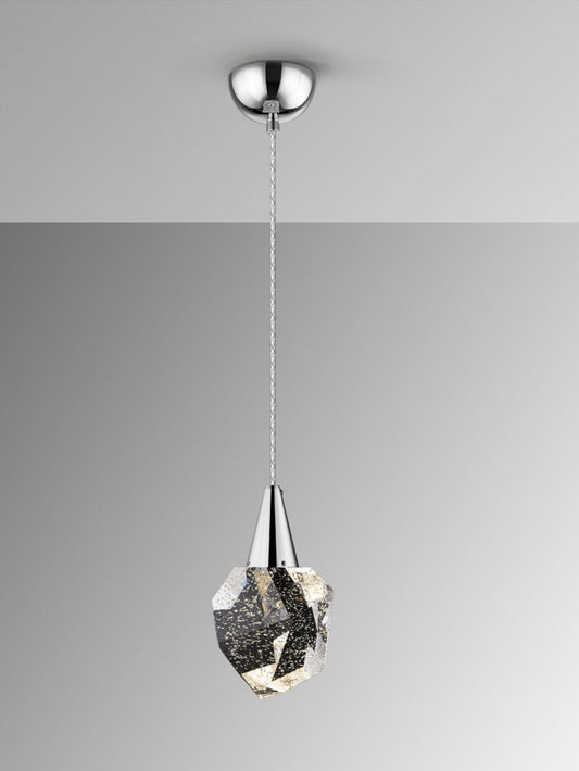 Pendul din Metal si Sticla Argintiu/Transparent D12xH140cm Aquaria