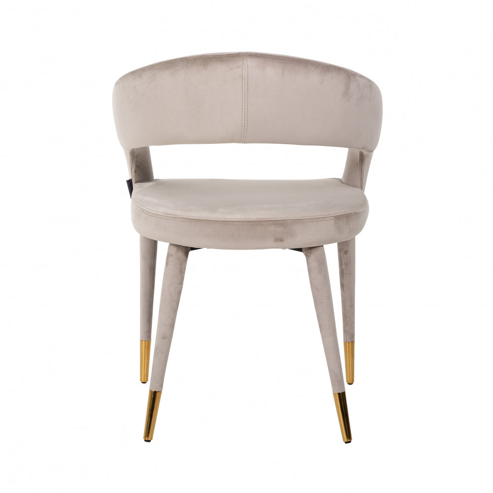 Scaun din Metal si Catifea bej cu picioare Bej/Auriu H81xL59xA58cm Gia Richmond Interiors