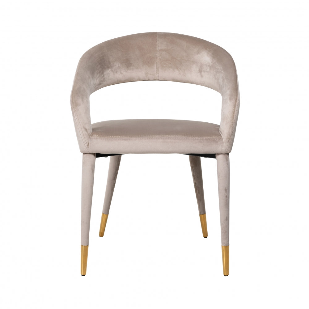 Scaun din Metal si Catifea bej cu picioare Bej/Auriu H81xL59xA58cm Gia Richmond Interiors