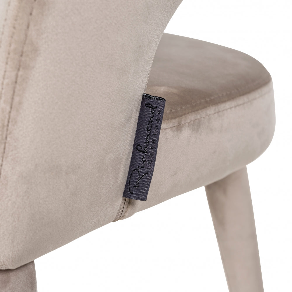 Scaun din Metal si Catifea bej cu picioare Bej/Auriu H81xL59xA58cm Gia Richmond Interiors