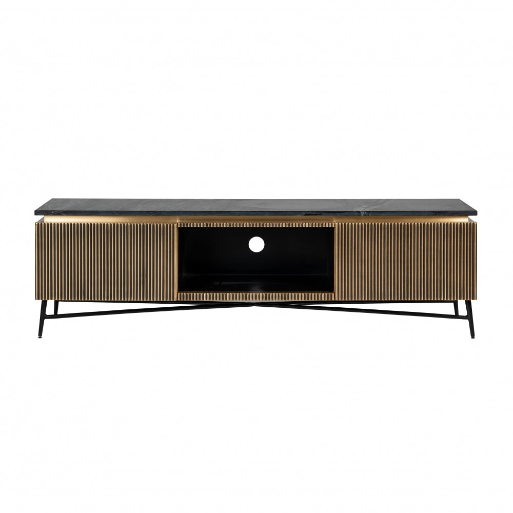 Comoda TV din Metal si Marmura Negru L170xH50cm Ironville Richmond Interiors