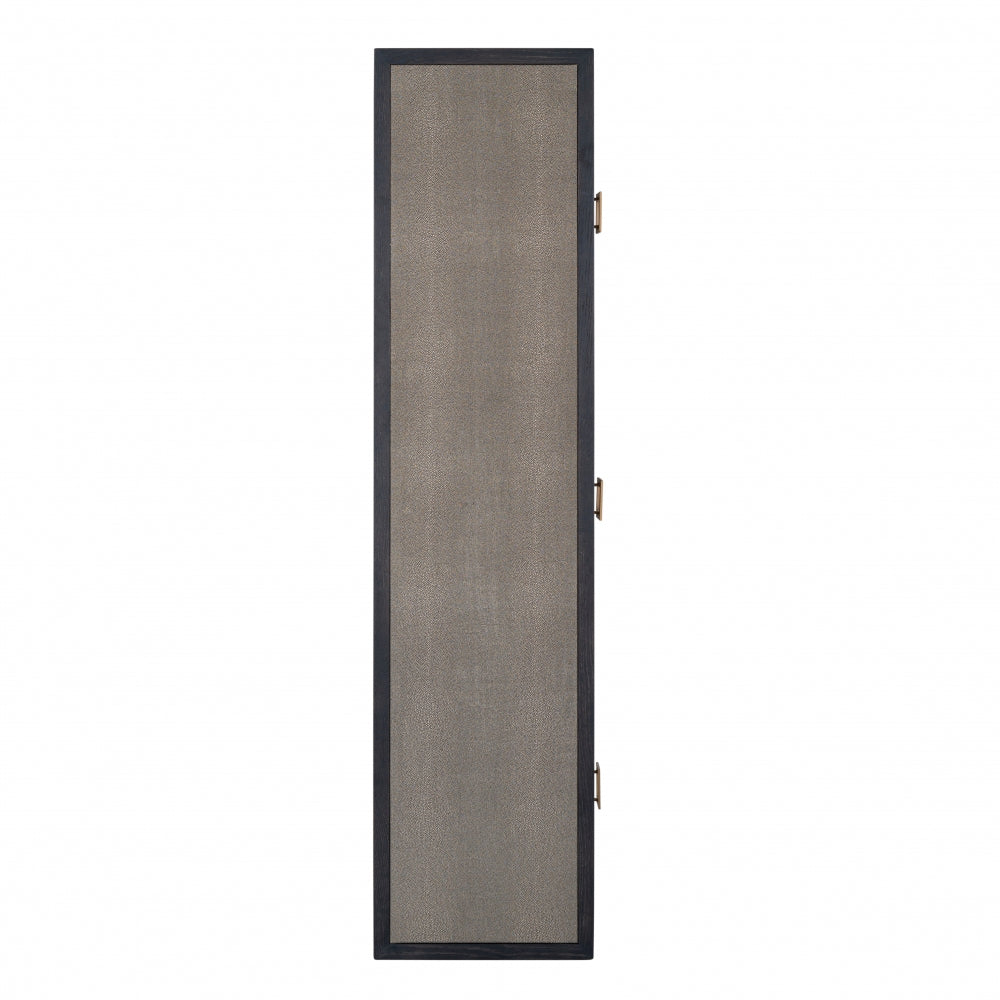 Consola din Lemn de stejar si Piele ecologica Negru/Bej L165xH92cm Bloomville Richmond Interiors