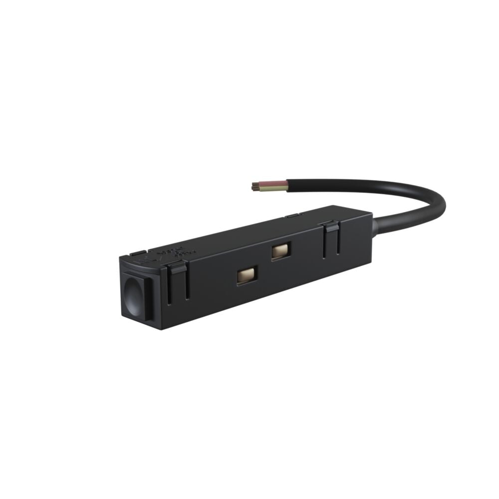 Conector de capat sub tensiune pentru sina magnetica Plastic Negru L52cm