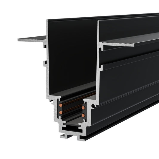 Sina magnetica incastrata Aluminiu Negru L200cm