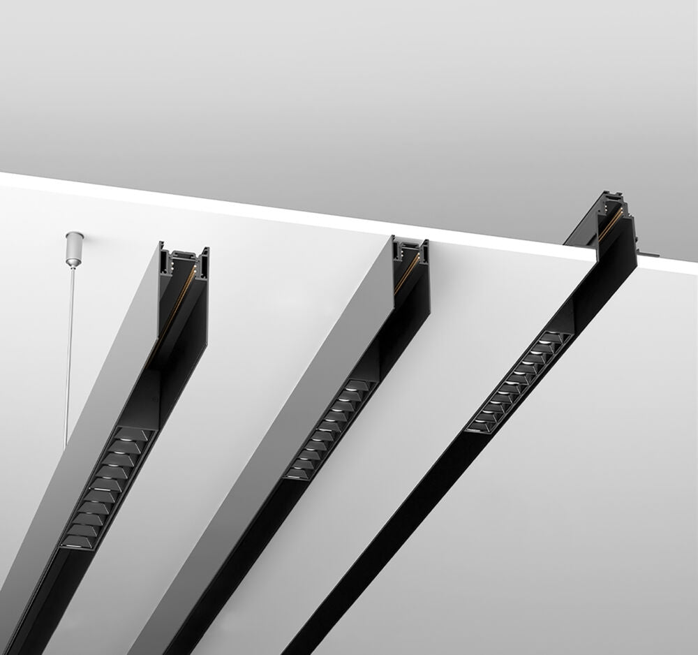 Sina magnetica incastrata Aluminiu Negru L200cm