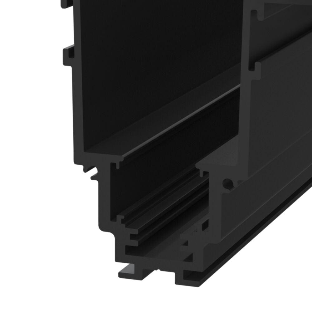 Sina magnetica incastrata Aluminiu Negru L200cm