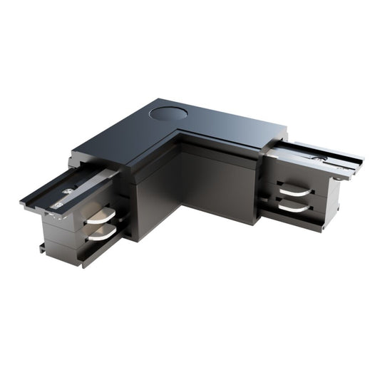 Conector stanga de tip L pentru sina 3 faze Plastic Negru L10cm