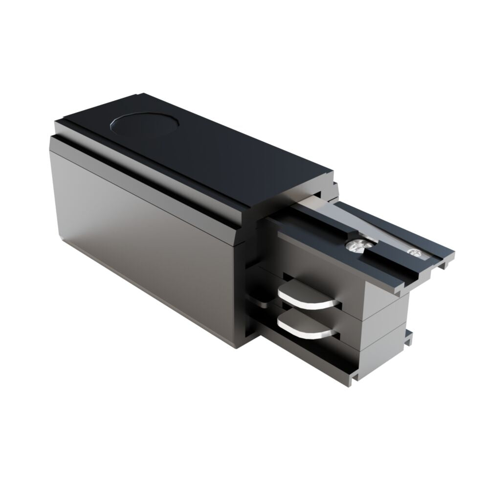 Conector dreapta pentru sina 3 faze Plastic Negru L10cm