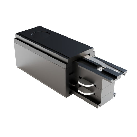 Conector dreapta pentru sina 3 faze Plastic Negru L10cm