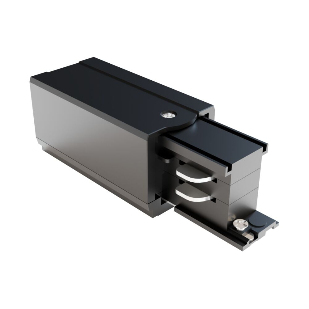 Conector dreapta pentru sina 3 faze Plastic Negru L10cm