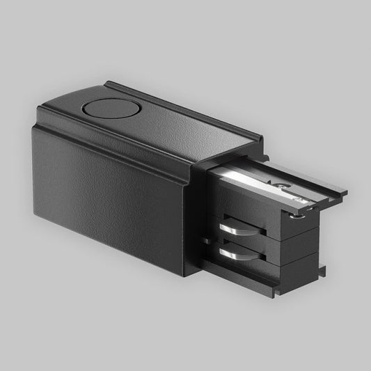 Conector stanga pentru sina 3 faze Plastic Negru L10cm