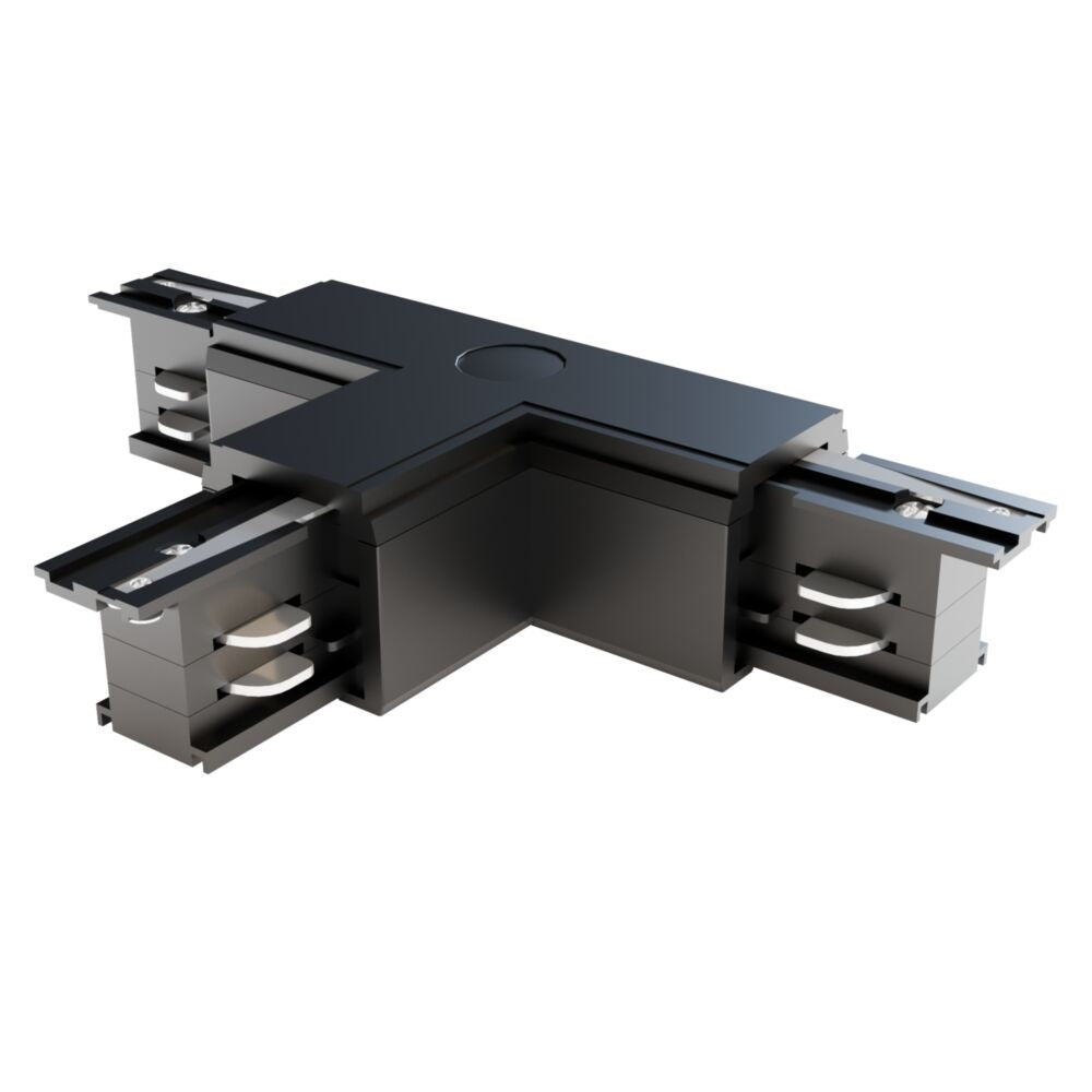 Conector dreapta de tip T pentru sina 3 faze Plastic Negru L16cm