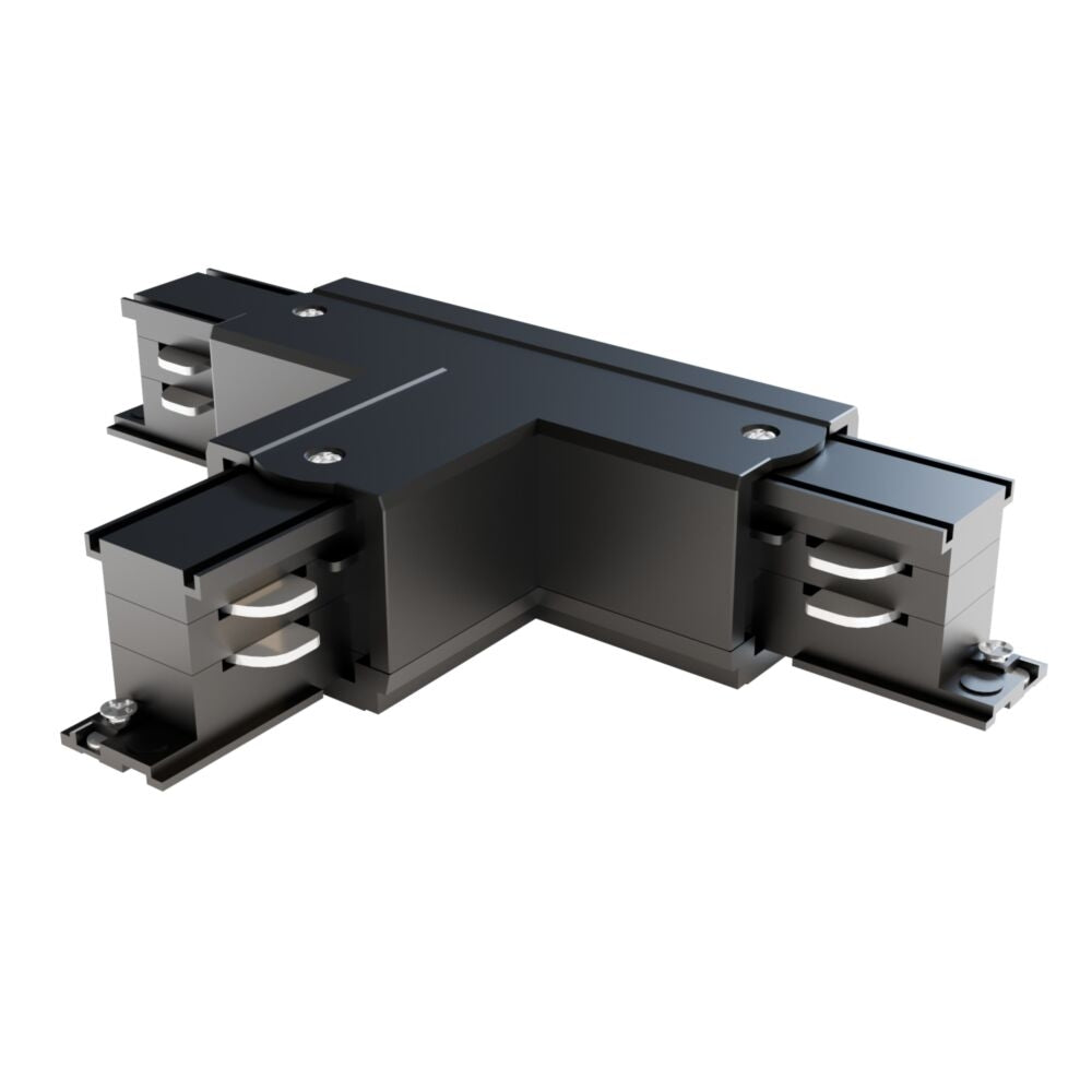 Conector dreapta de tip T pentru sina 3 faze Plastic Negru L16cm
