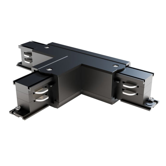 Conector stanga de tip T pentru sina 3 faze Plastic Negru L16cm