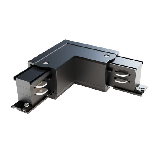 Conector dreapta de tip L pentru sina 3 faze Plastic Negru L10cm