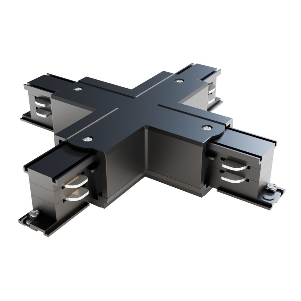 Conector de tip X pentru sina 3 faze Plastic Negru L16cm