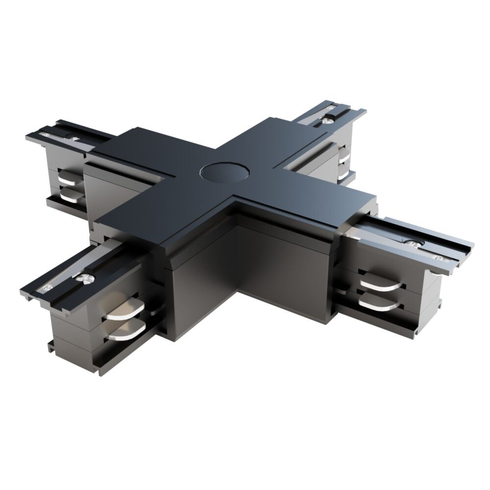 Conector de tip X pentru sina 3 faze Plastic Negru L16cm