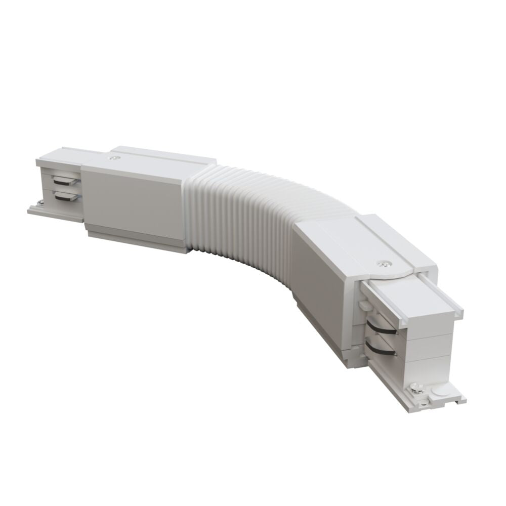Conector flexibil pentru sina 3 faze Plastic Alb L24cm