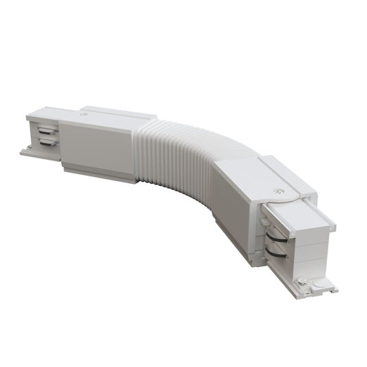 Conector flexibil pentru sina 3 faze Plastic Alb L24cm