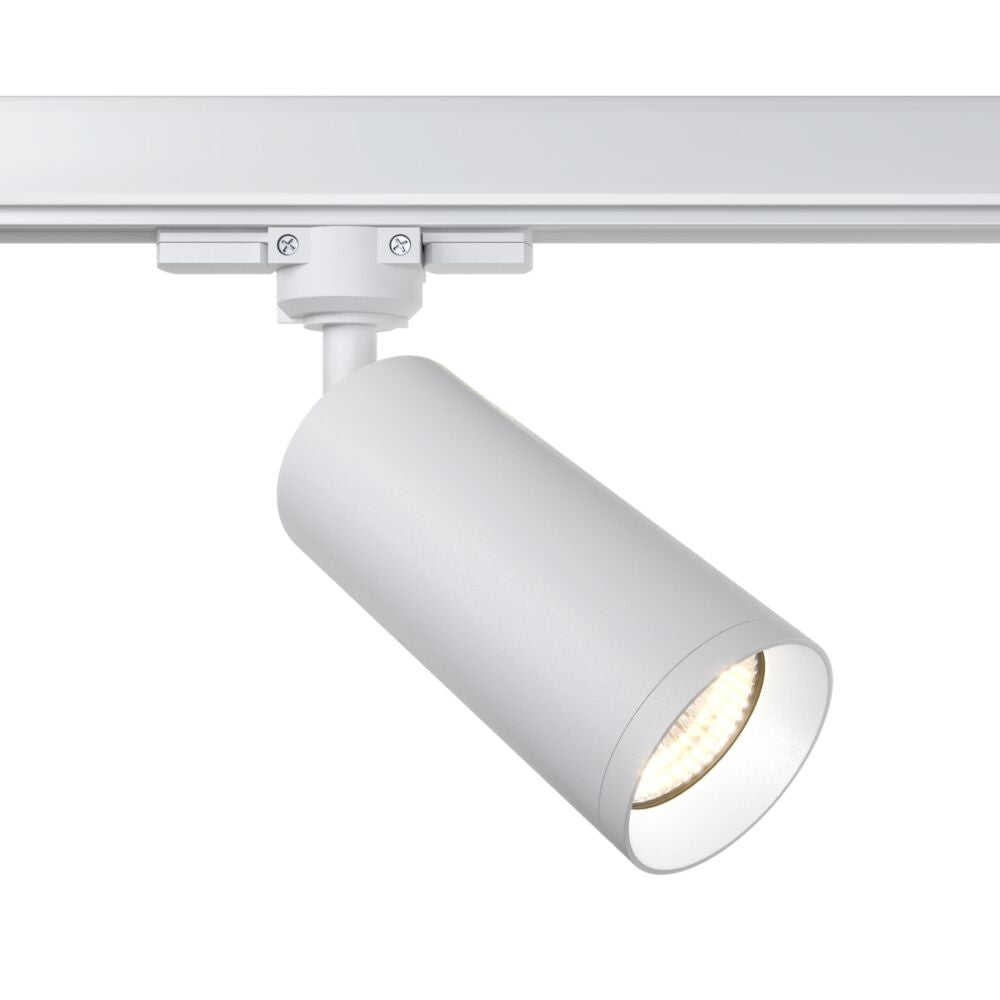 Spot pentru sina 3 faze din Aluminiu Alb D6xH24cm 50W Focus