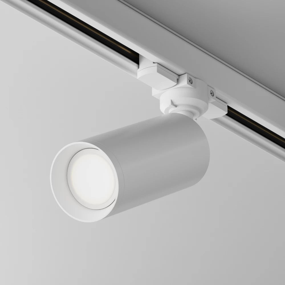 Spot pentru sina 3 faze din Aluminiu Alb D6xH24cm 50W Focus