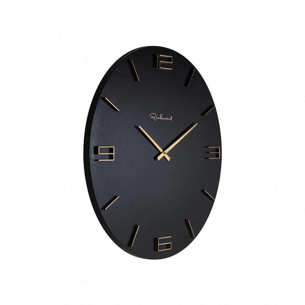 Ceas Rotund de Perete din MDF Negru D60cm Byram Richmond Interiors