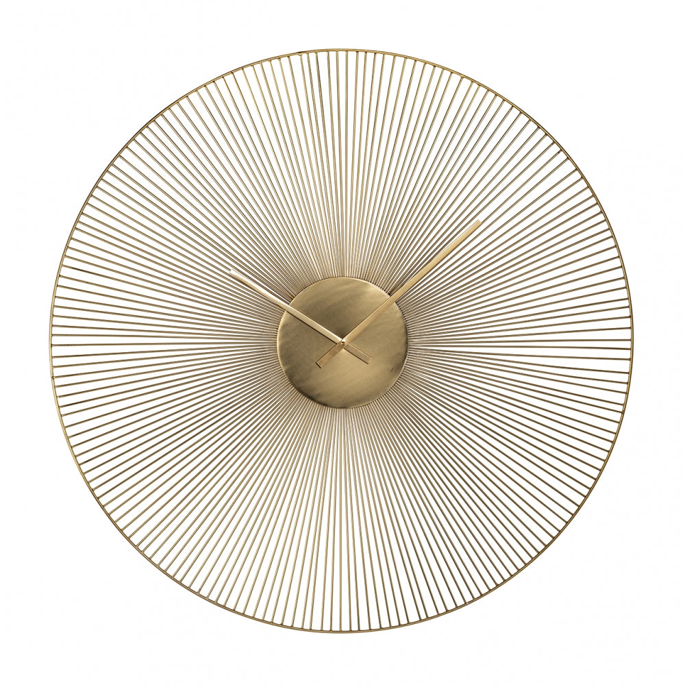 Ceas Rotund de Perete din Metal Auriu D90cm Audrey Richmond Interiors