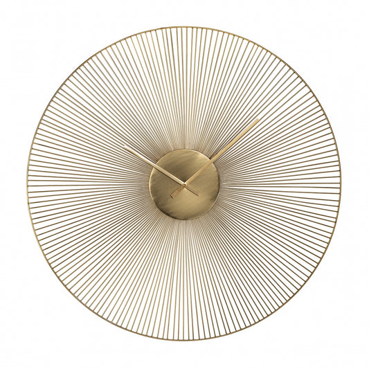Ceas Rotund de Perete din Metal Auriu D90cm Audrey Richmond Interiors