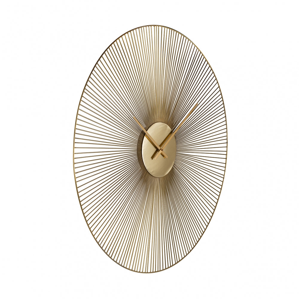 Ceas Rotund de Perete din Metal Auriu D90cm Audrey Richmond Interiors