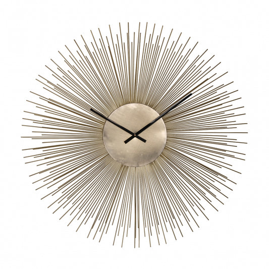 Ceas Rotund de Perete din Metal Auriu D90cm Chasin Richmond Interiors