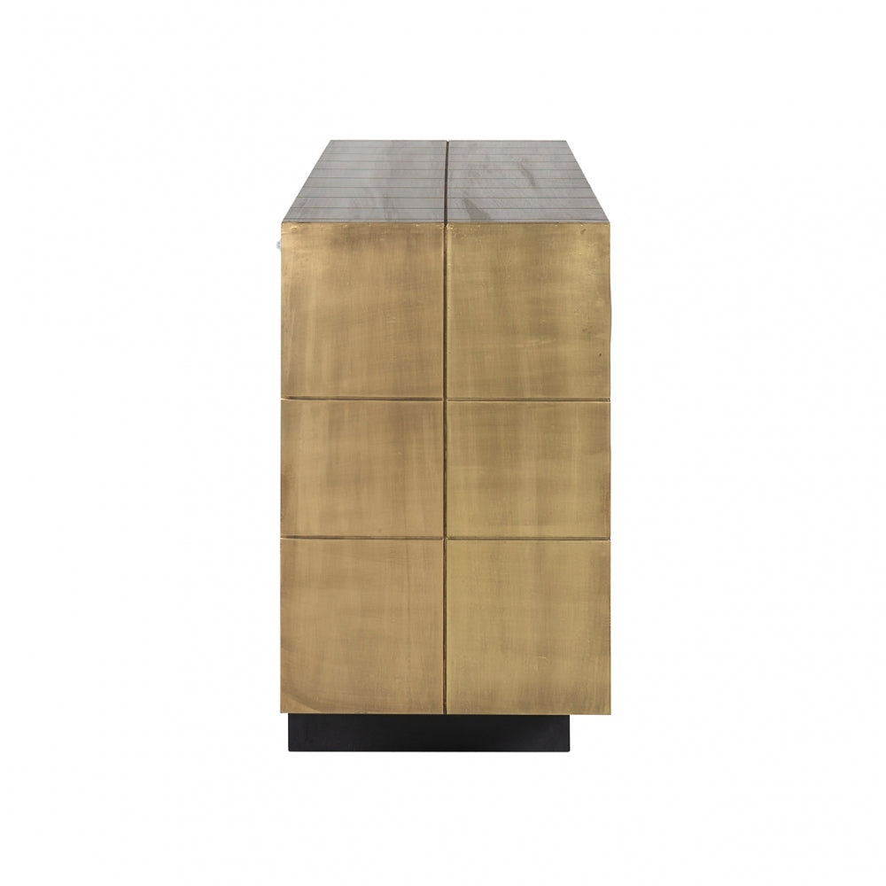 Comoda din Metal si MDF Auriu antichizat/Negru L180xH77cm Collada Richmond Interiors