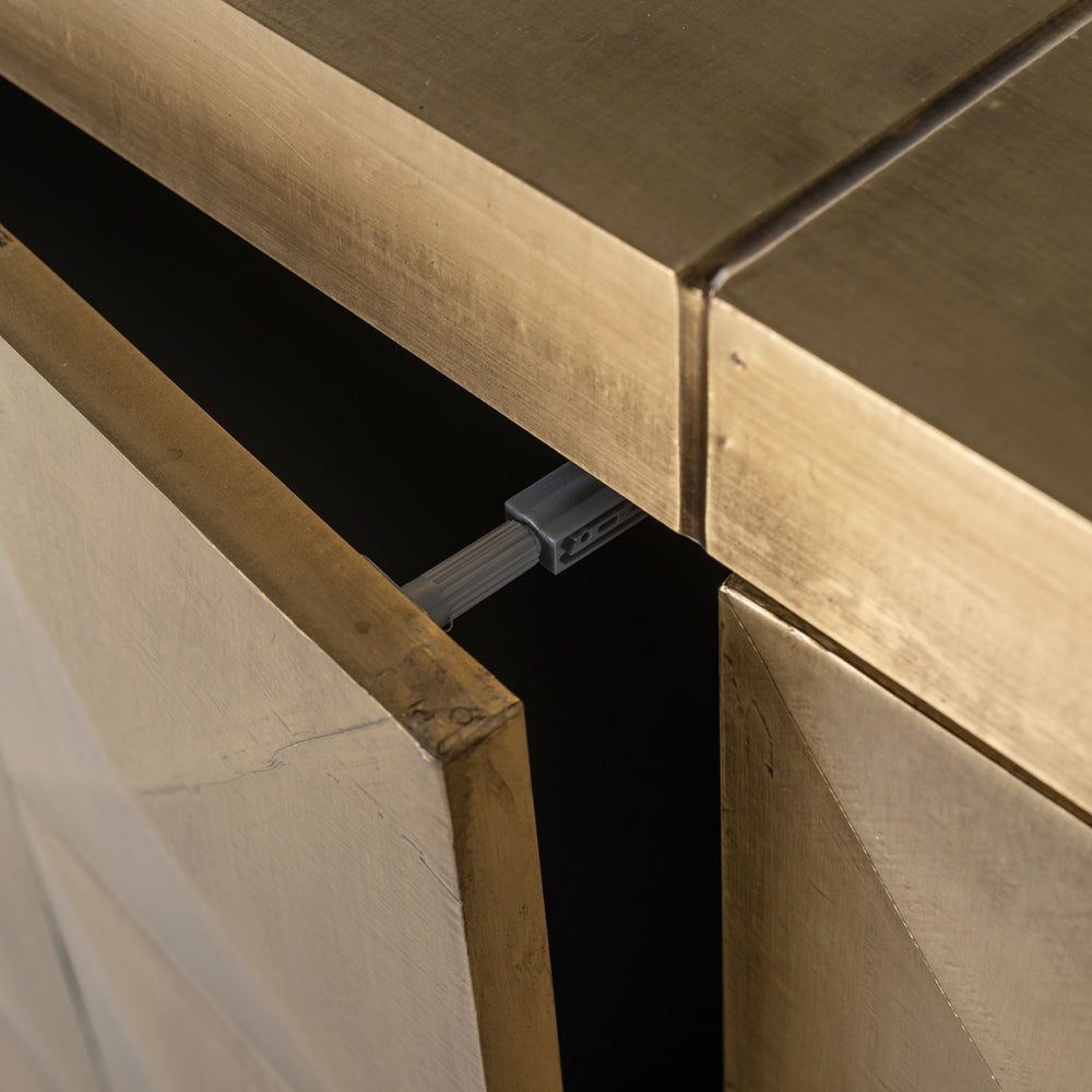 Comoda din Metal si MDF Auriu antichizat/Negru L180xH77cm Collada Richmond Interiors
