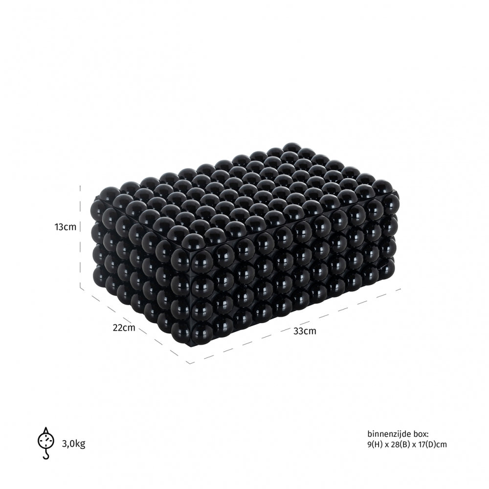Cutie de bijuterii din Rasina Negru H13xL33cm Batool Richmond Interiors