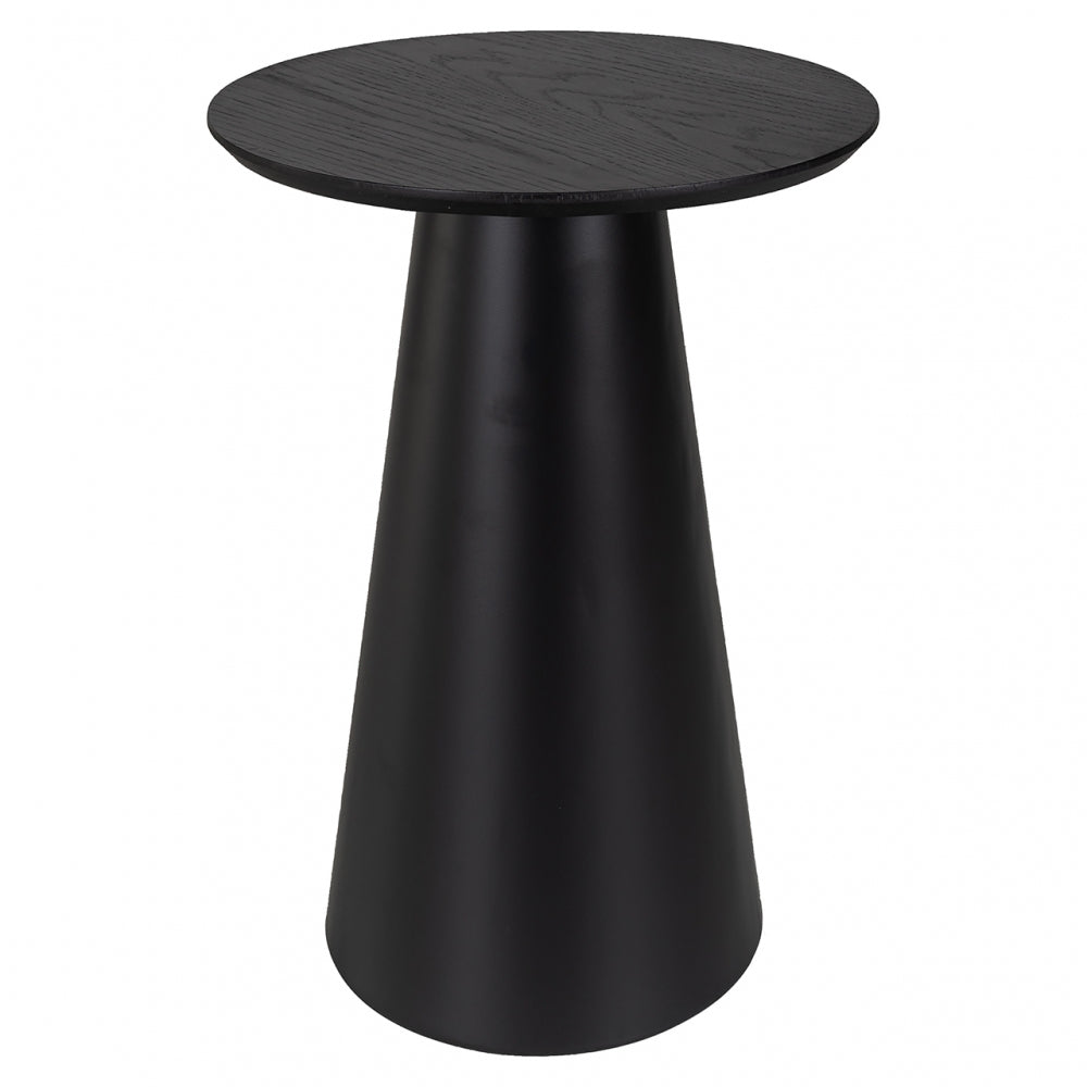 Masuta de colt Rotunda din MDF si Metal Negru/Negru D40xH60cm Jazz Richmond Interiors