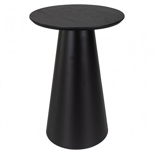 Masuta de colt Rotunda din MDF si Metal Negru/Negru D40xH60cm Jazz Richmond Interiors
