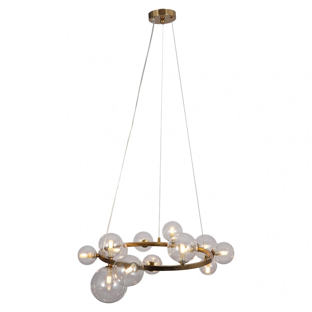 Lustra din Metal si Sticla Auriu/Transparent D75xH135cm Yosie Richmond Interiors