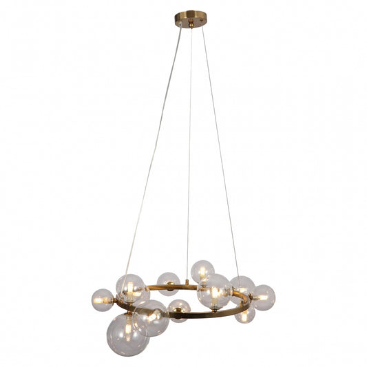 Lustra din Metal si Sticla Auriu/Transparent D75xH135cm Yosie Richmond Interiors