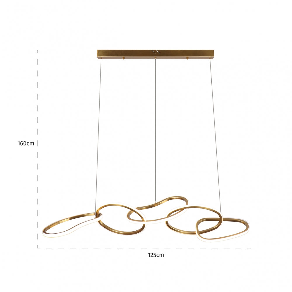 Lustra din Metal si Sticla Auriu/Transparent L125xH160cm Flyn Richmond Interiors
