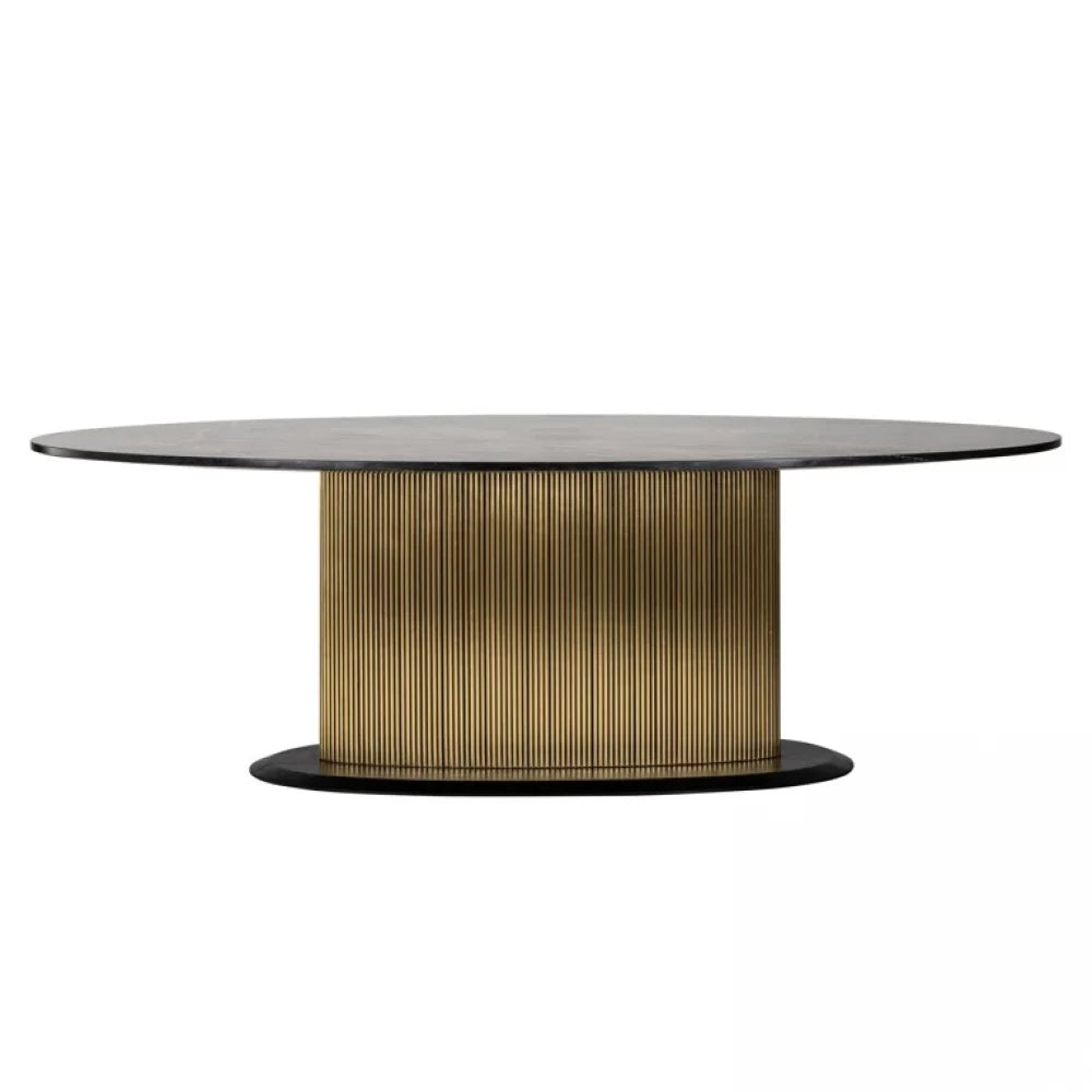 Masa Ovala din Metal si Marmura Alama/Negru L235xH77cm Ironville Richmond Interiors