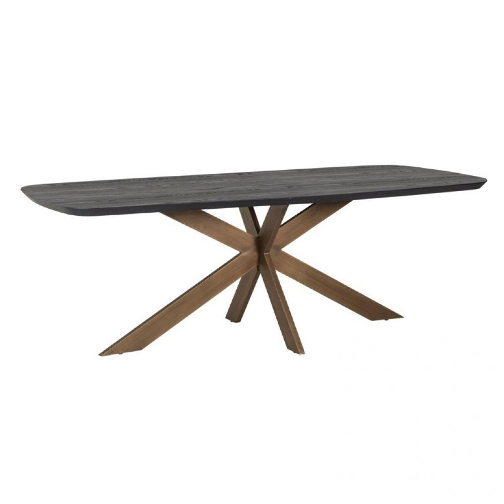 Masa din Metal si Furnir de stejar Alama/Negru L230xH76cm Cambon Richmond Interiors