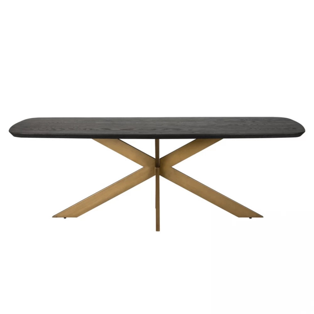 Masa din Metal si Furnir de stejar Alama/Negru L230xH76cm Cambon Richmond Interiors