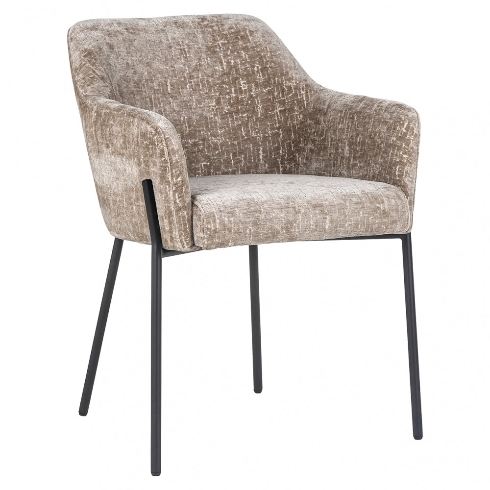 Scaun tapitat cu Stofa Bej cu picioare din Metal Negru H79xL57xA61cm Fay Richmond Interiors