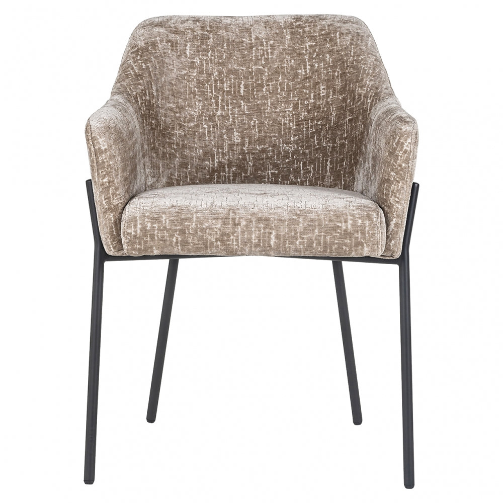 Scaun tapitat cu Stofa Bej cu picioare din Metal Negru H79xL57xA61cm Fay Richmond Interiors