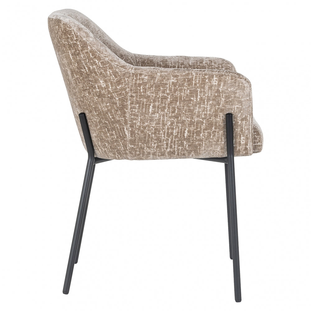 Scaun tapitat cu Stofa Bej cu picioare din Metal Negru H79xL57xA61cm Fay Richmond Interiors