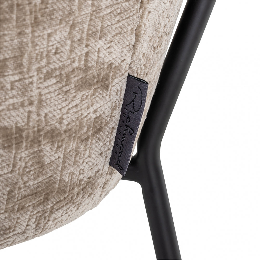 Scaun tapitat cu Stofa Bej cu picioare din Metal Negru H79xL57xA61cm Fay Richmond Interiors
