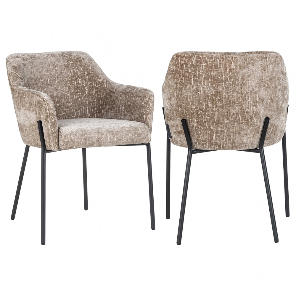 Scaun tapitat cu Stofa Bej cu picioare din Metal Negru H79xL57xA61cm Fay Richmond Interiors
