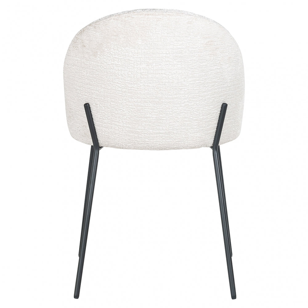 Scaun tapitat cu Stofa Alb cu picioare din Metal Negru H82xL52xA56cm Alyssa Richmond Interiors