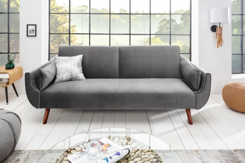 Canapea extensibila din Catifea Gri 215cm Divani II