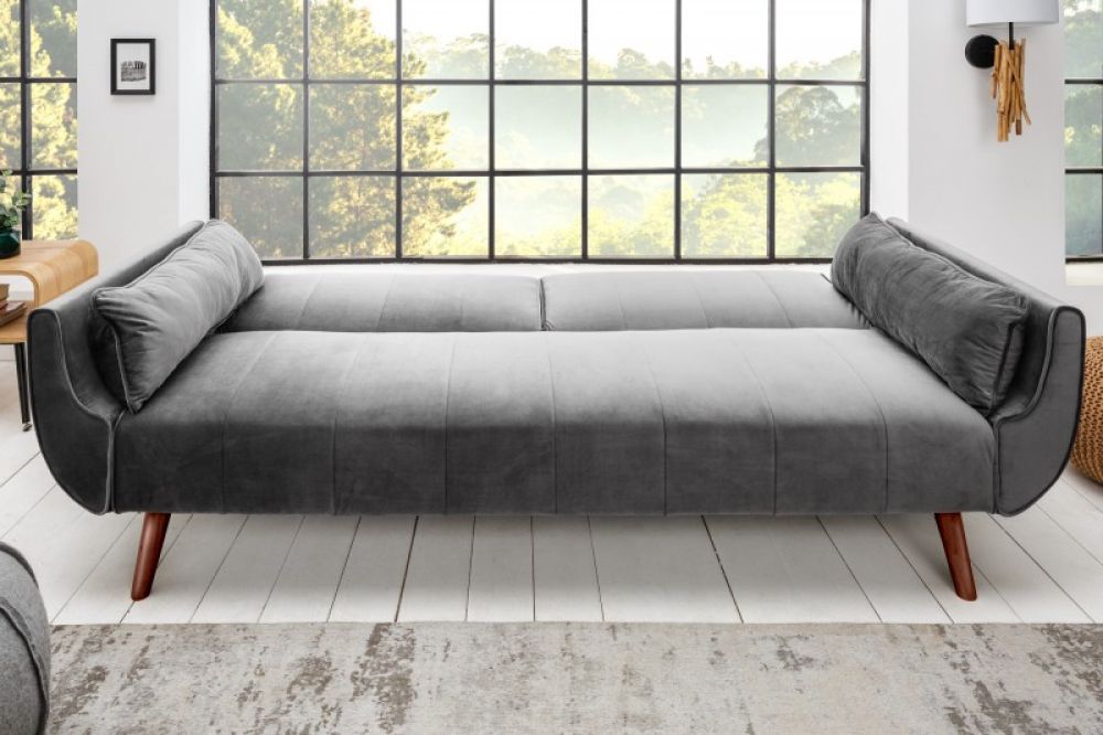 Canapea extensibila din Catifea Gri 215cm Divani II