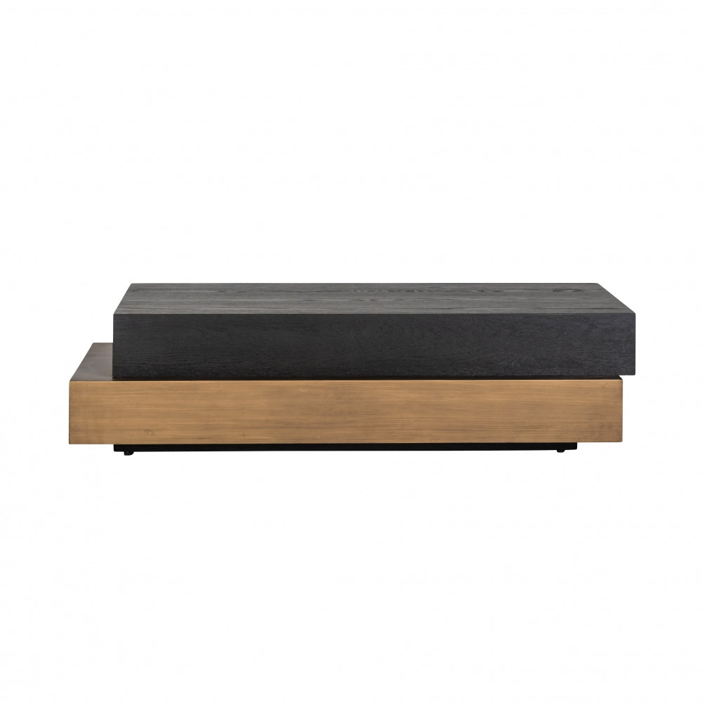 Masuta de cafea Dreptunghiulara din Lemn de stejar Negru/Maro L140xH35cm Cambon Richmond Interiors